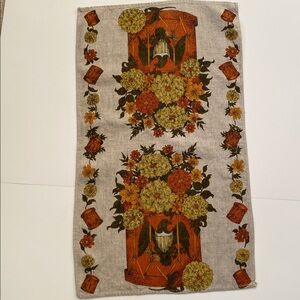 Vintage Linen 1960’s Early American Independence Patriotic USA Floral Tea Towel